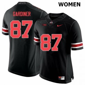 Women's Ohio State Buckeyes #87 Ellijah Gardiner Blackout Nike NCAA College Football Jersey Lifestyle TZE7444ZZ